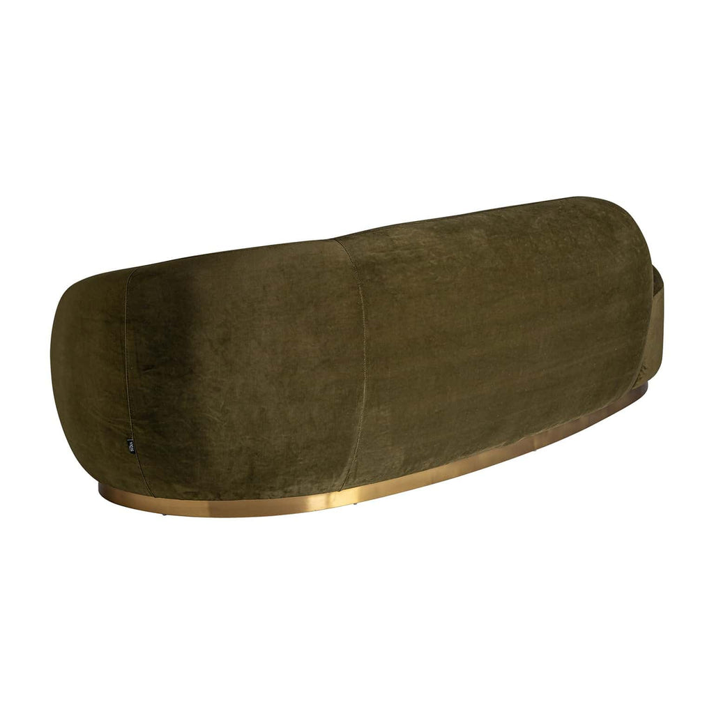 Dreisitzer Sofa aus grünem Samt kombiniert mit Gold - Maison Oudh
