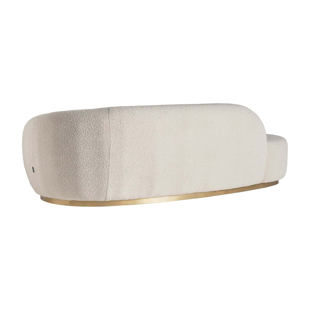 Dreisitzer Sofa aus weissem Bouclé kombiniert mit Gold - Maison Oudh