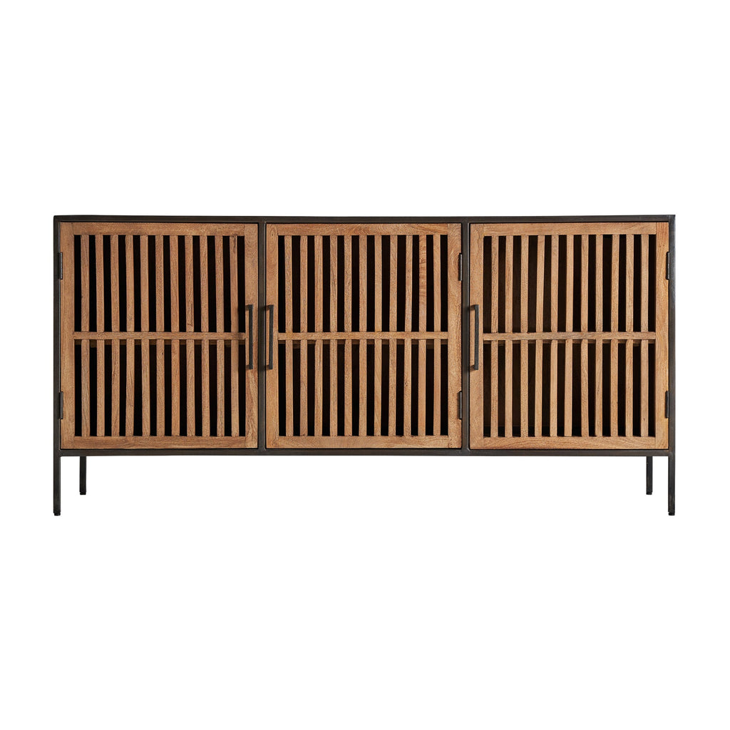 Sideboard aus Mangoholz im Industrial Design 