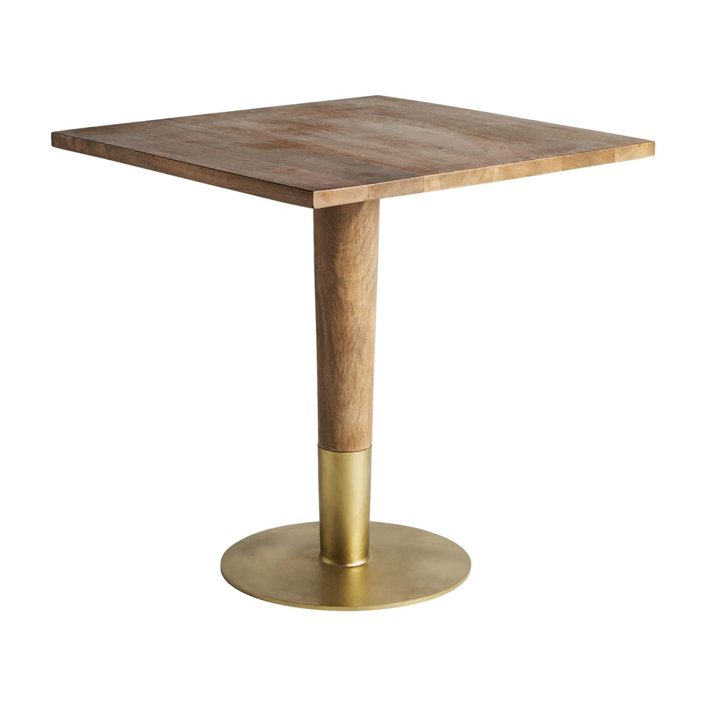 Eckiger Bartisch aus Mangoholz kombiniert mit Gold - Maison Oudh