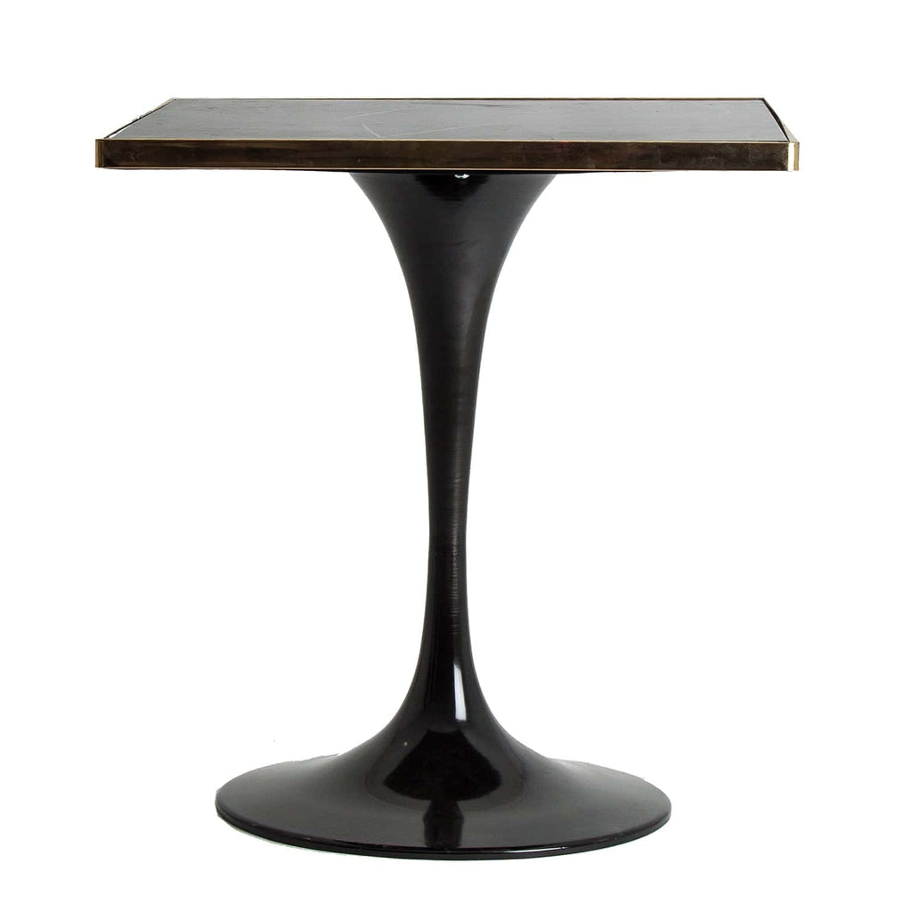 Art Deco Bartisch aus Schwarzem Kunstmarmor und Gold