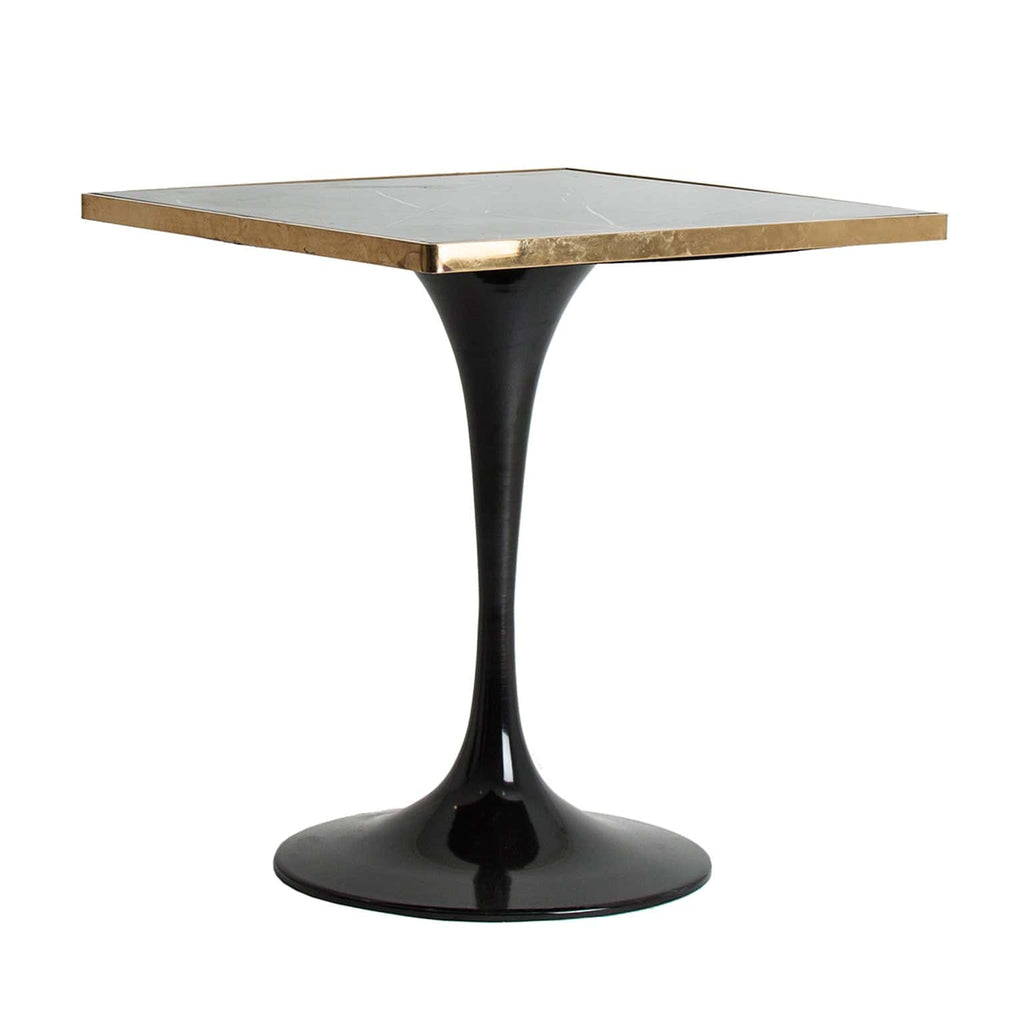 Eckiger Bartisch in Schwarz und Gold in Marmoroptik - Maison Oudh
