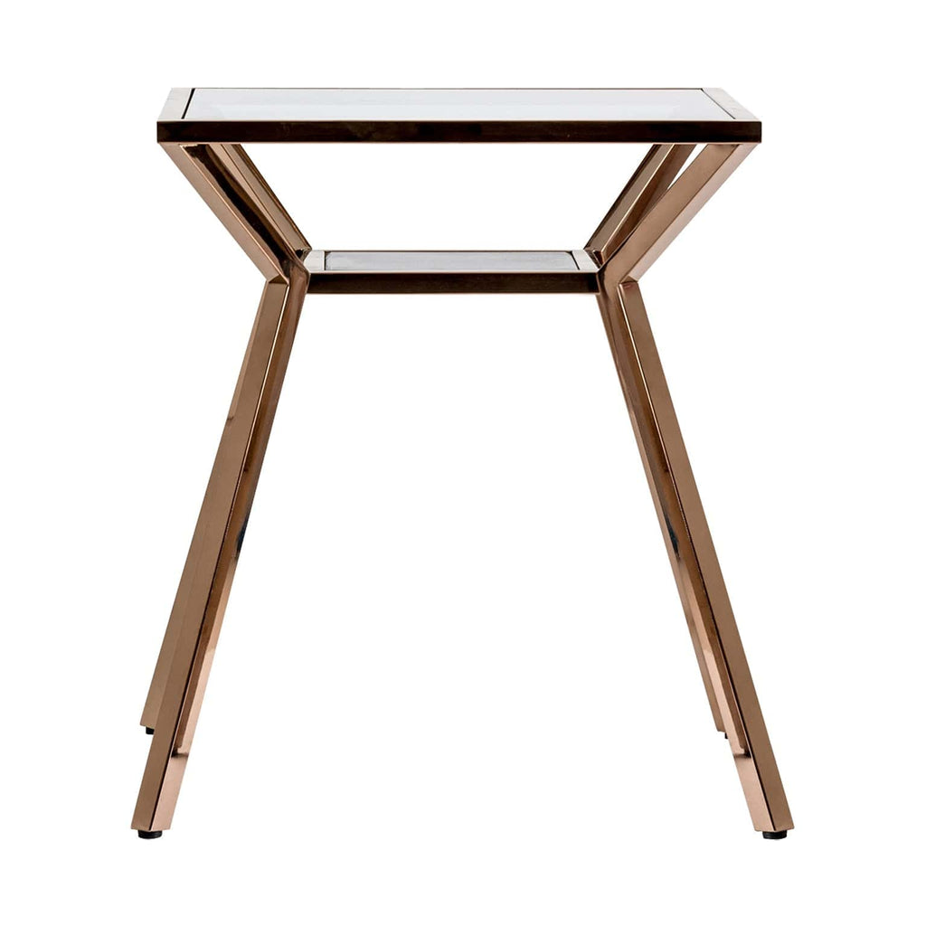 Art Deco Beistelltisch in Gold mit zwei Tischplatten