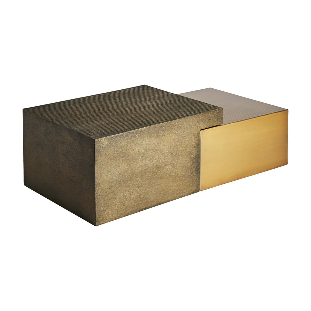 Eckiger Couchtisch im 2 er Set in edlen Goldtönen - Maison Oudh