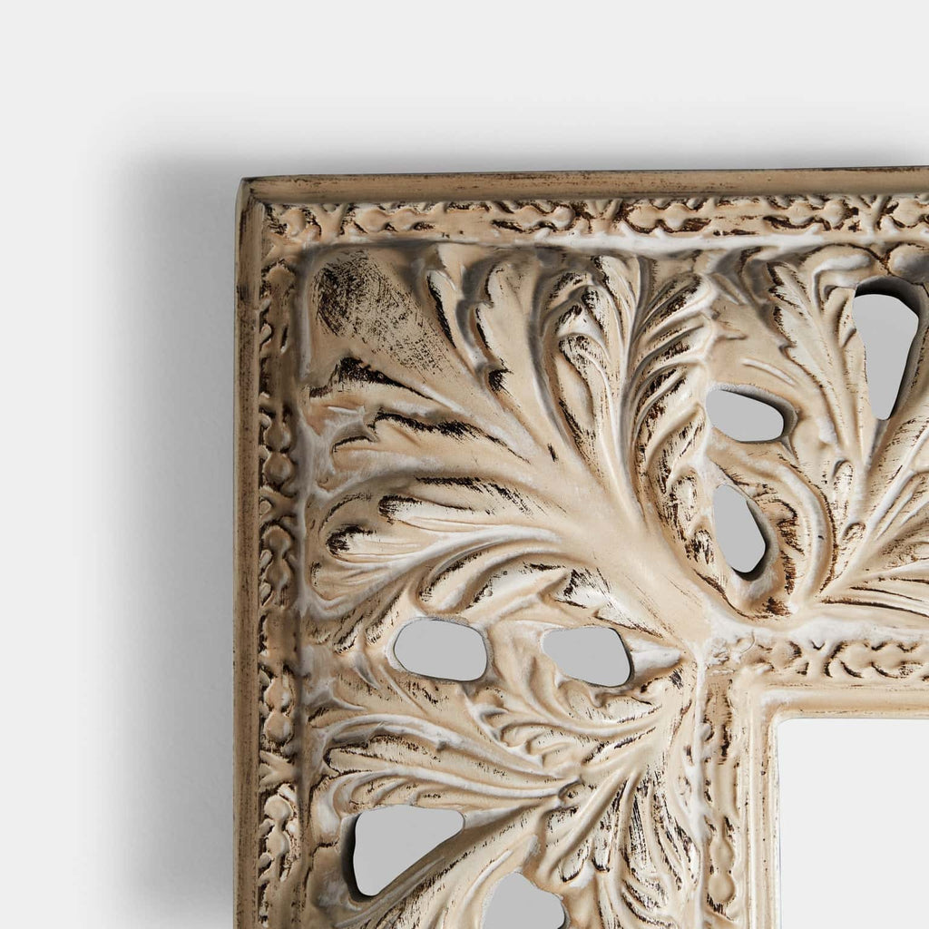 Eckiger Spiegel in Creme - Maison Oudh