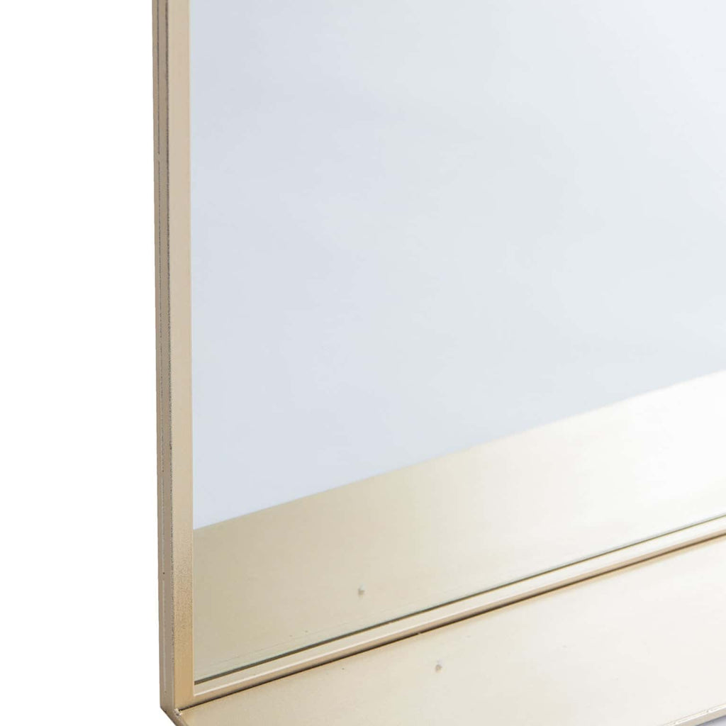 Eckiger Spiegel in Gold mit einer Ablage im Art Deco Stil - Maison Oudh