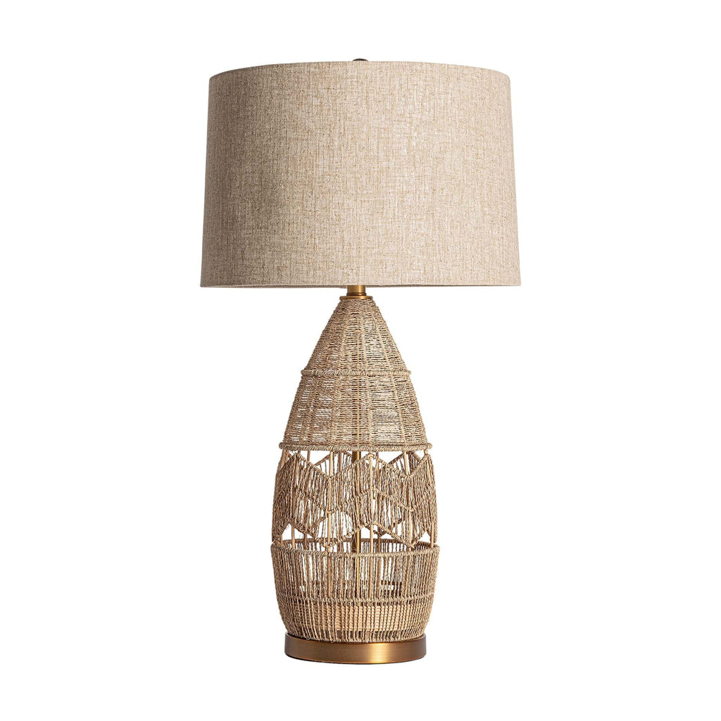 Elegante Handgefertigte Leinen Tischlampe im Contemporary Stil - Maison Oudh