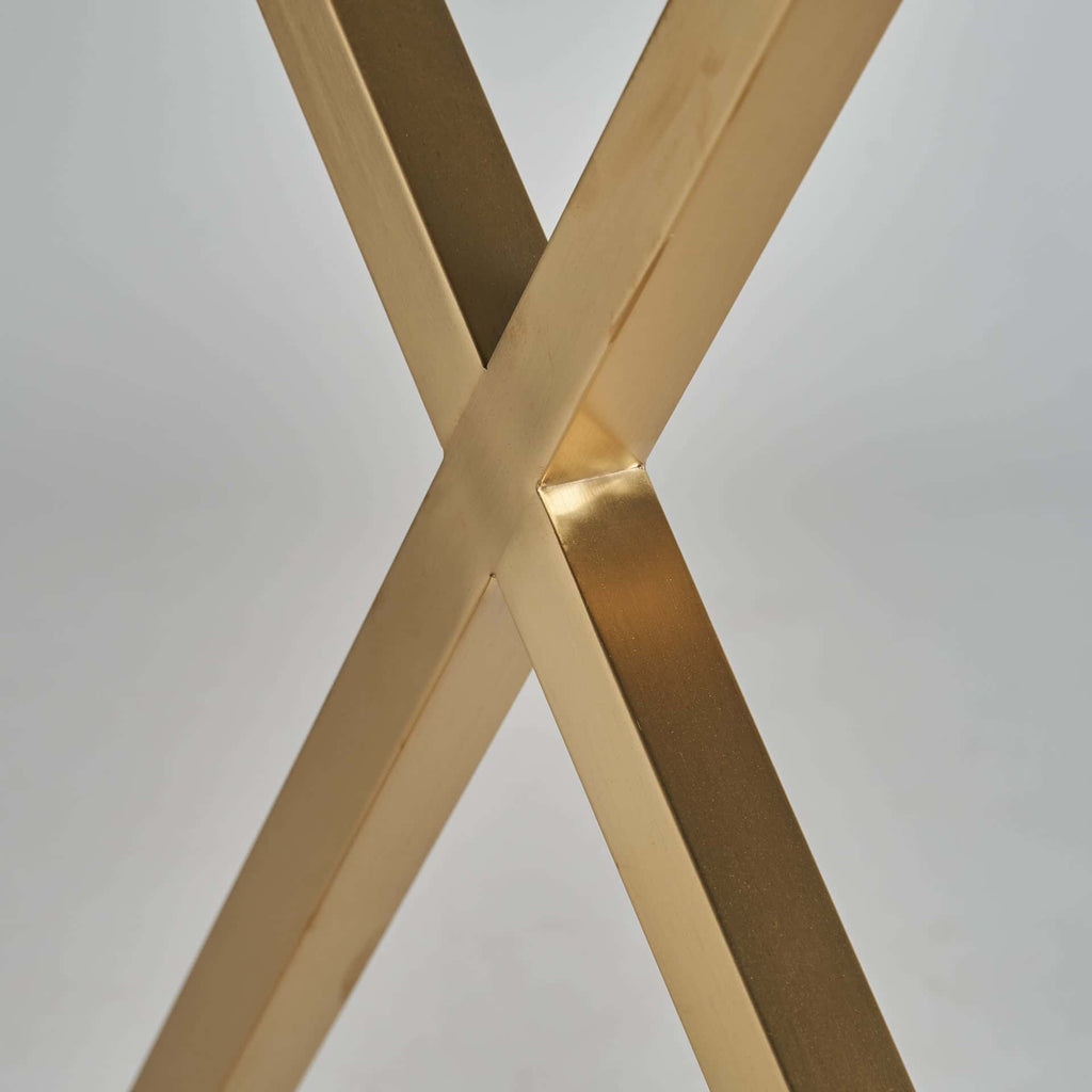 Goldener Schreibtisch mit einer Tischplatte aus Kristallglas - Maison Oudh