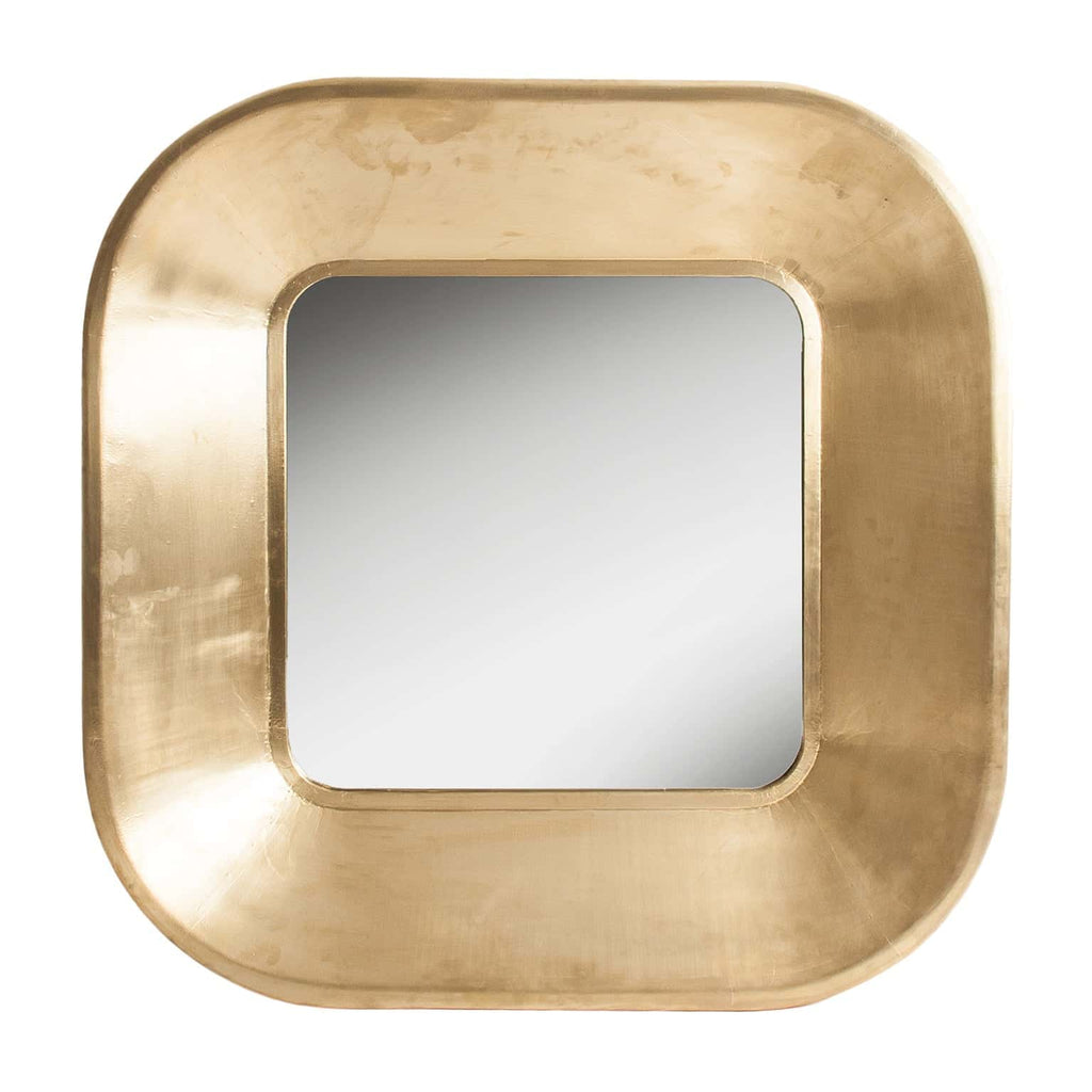 Goldener Art Deco Spiegel aus Messing