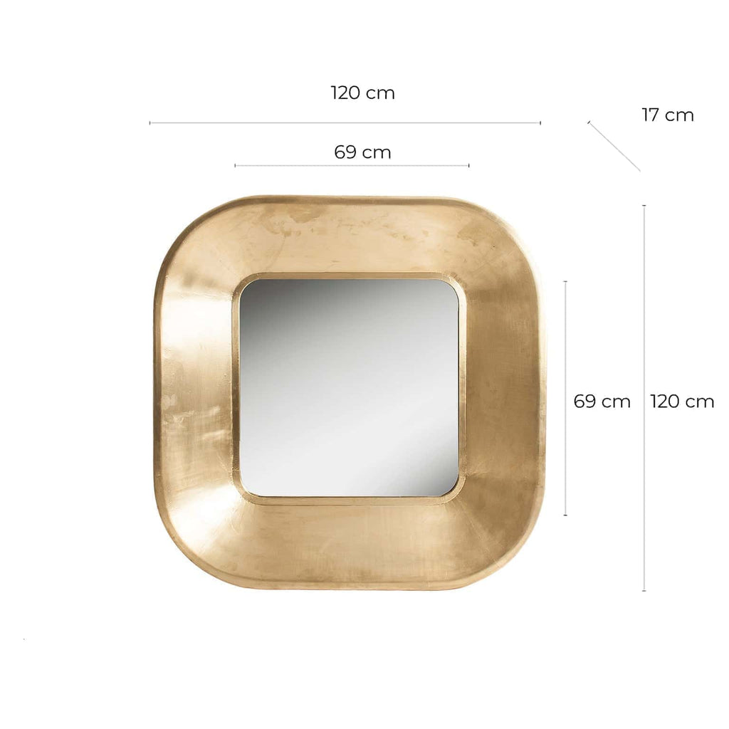 Goldener Spiegel aus Messing im Art Deco Design - Maison Oudh