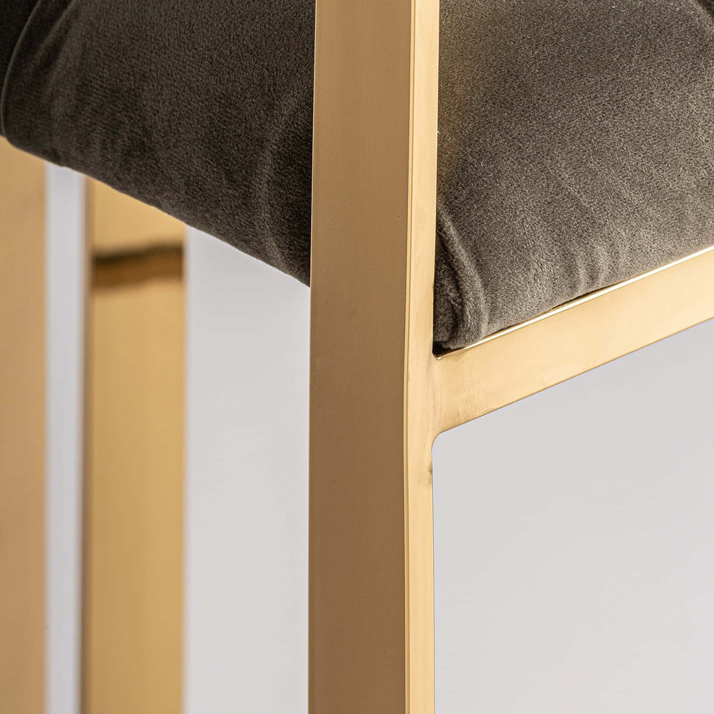 Grau-Goldener Barhocker im Art Deco Stil - Maison Oudh