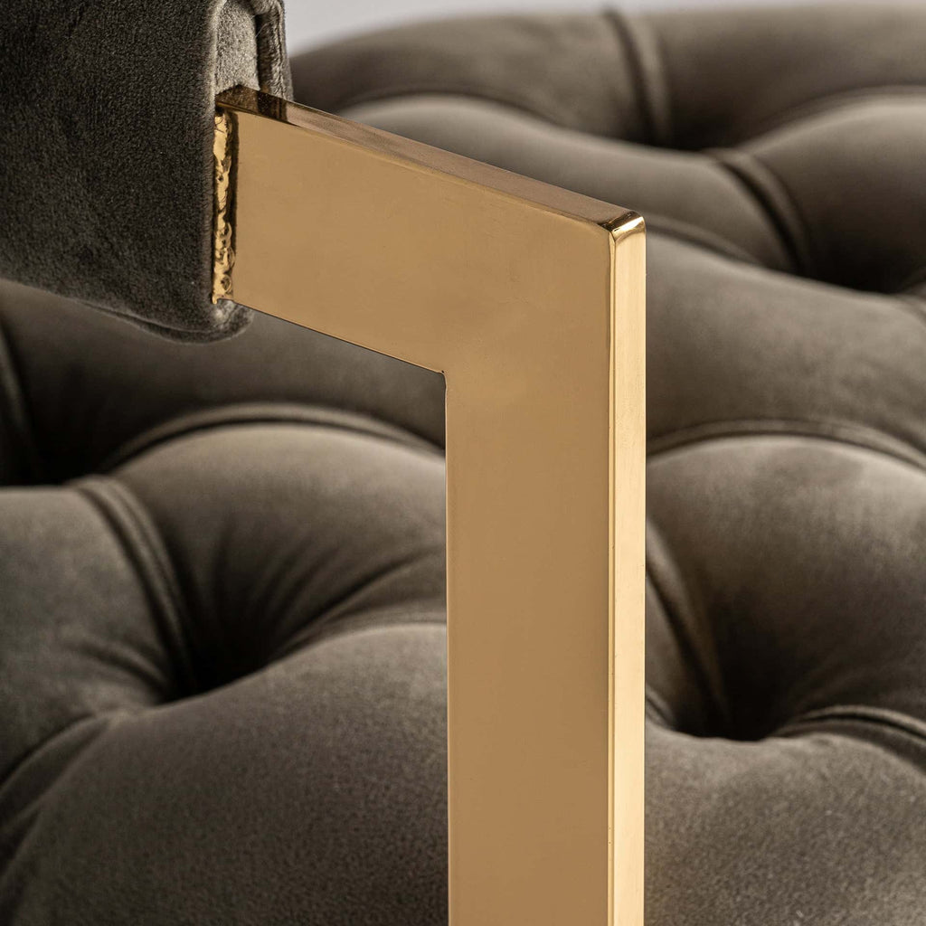 Grau-Goldener Barhocker im Art Deco Stil - Maison Oudh