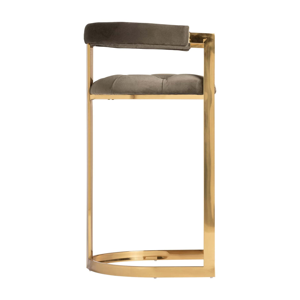 Grau-Goldener Barhocker im Art Deco Stil - Maison Oudh