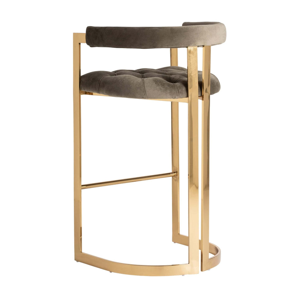 Grau-Goldener Barhocker im Art Deco Stil - Maison Oudh