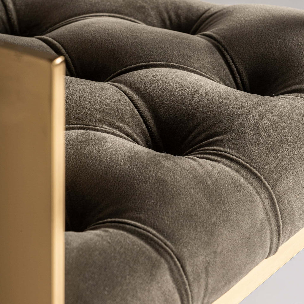Grau-Goldener Barhocker im Art Deco Stil - Maison Oudh