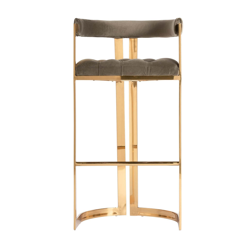 Grau-Goldener Barhocker im Art Deco Stil - Maison Oudh