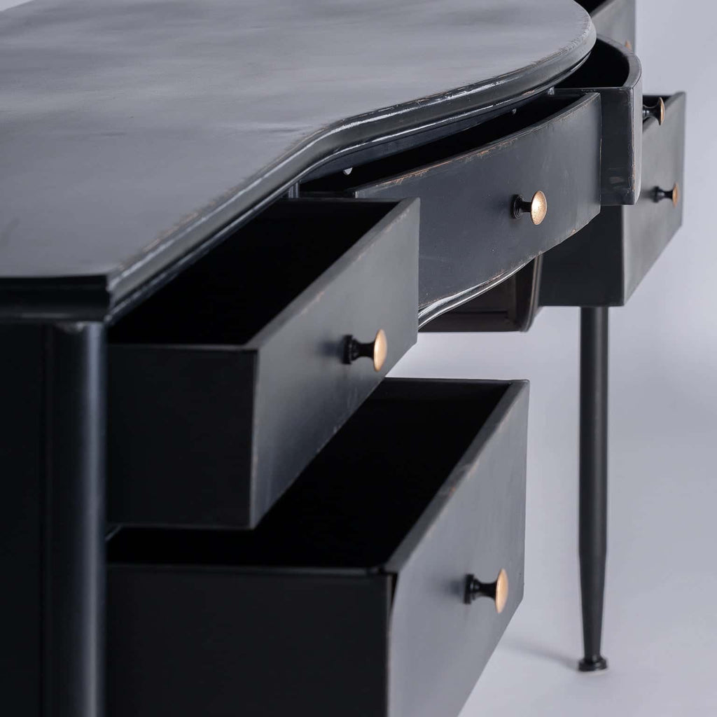 Grauer Schreibtisch mit Schubladen - Maison Oudh