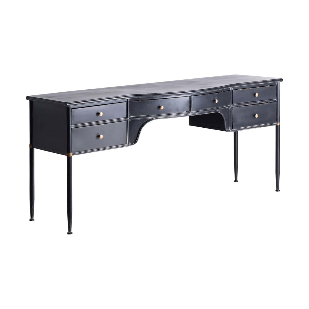 Grauer Schreibtisch mit Schubladen - Maison Oudh