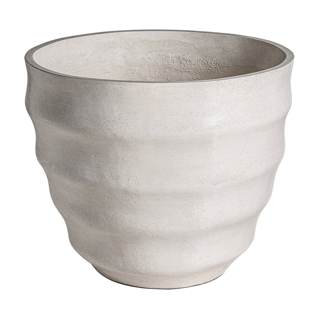 Grosse handgefertigte Amphore aus Terrazzo in Weiss - Maison Oudh