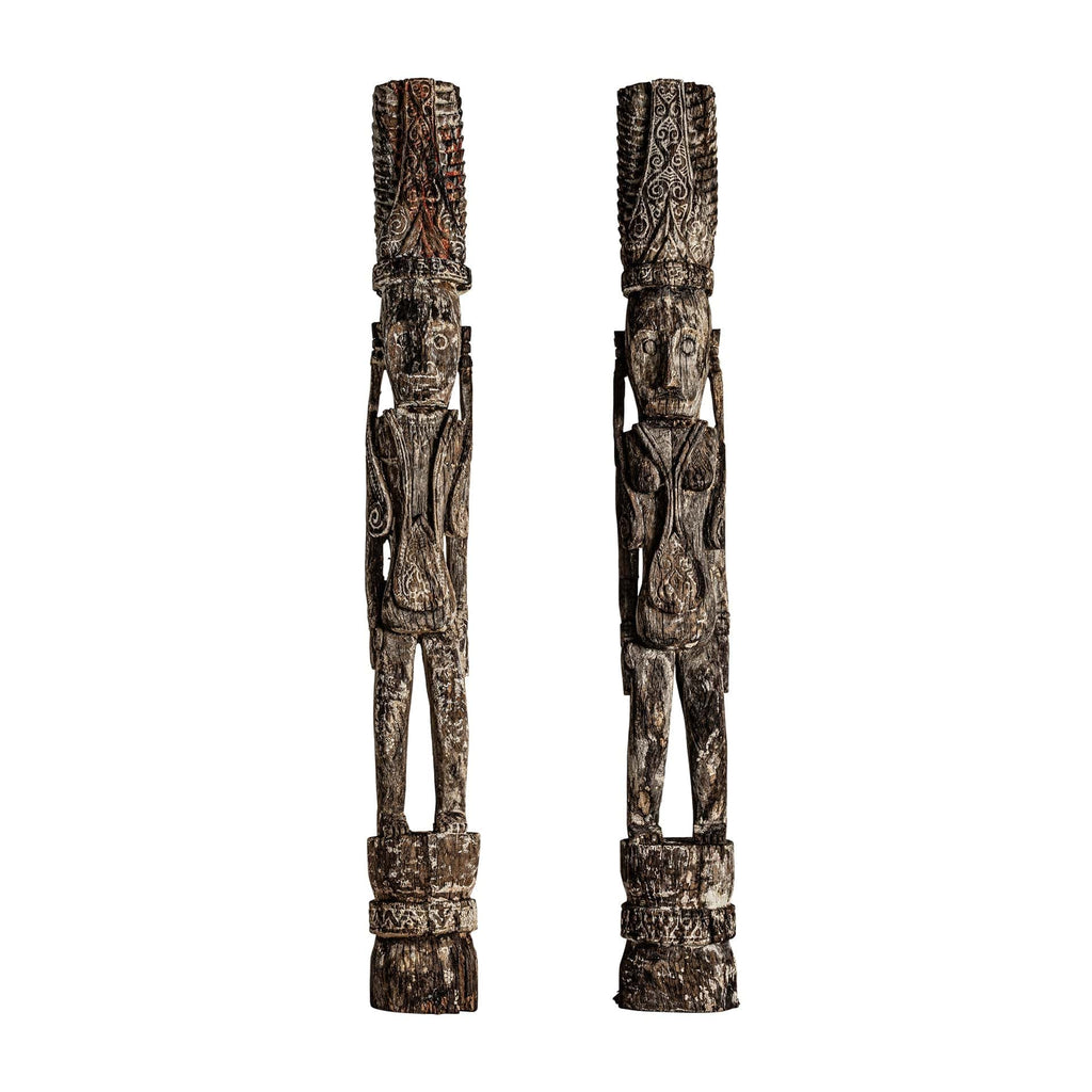 Grosse handgefertigte Bodenskulptur aus Tropenholz - Maison Oudh