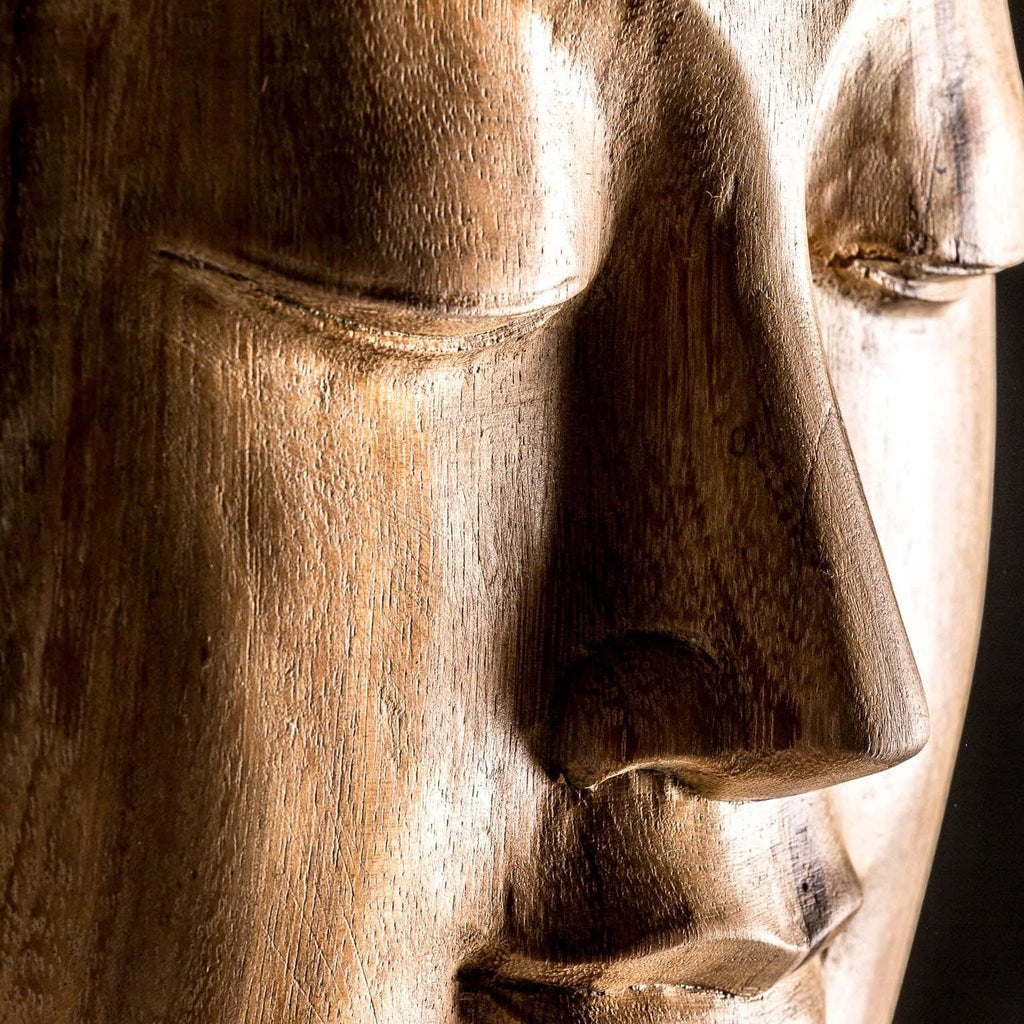 Grosse handgefertigte Buddha-Skulptur aus Tropenholz - Maison Oudh