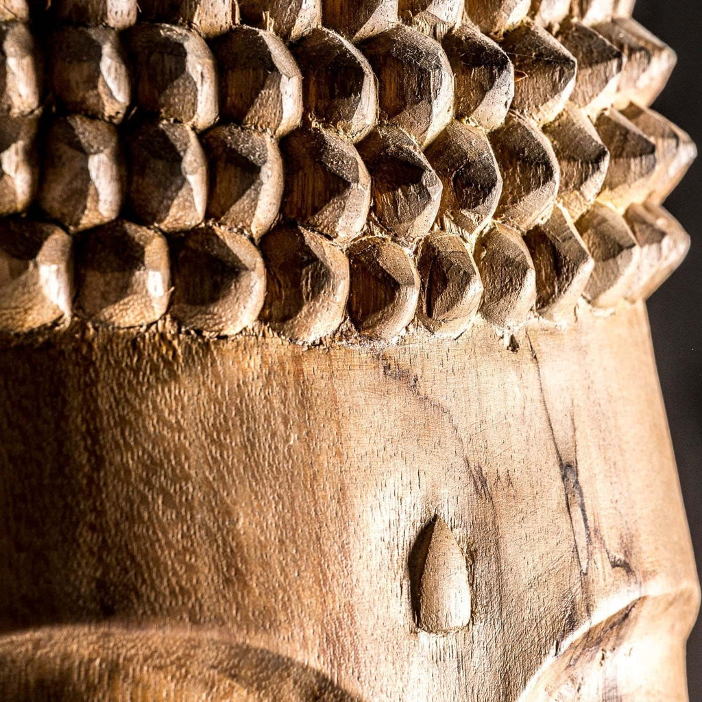 Grosse handgefertigte Buddha-Skulptur aus Tropenholz - Maison Oudh