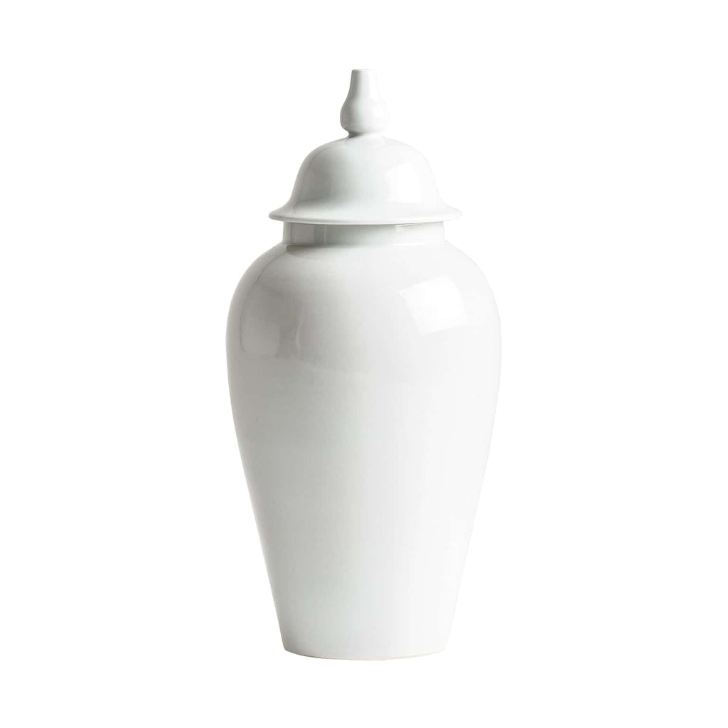 Grosse weisse Keramikvase mit Deckel - Maison Oudh