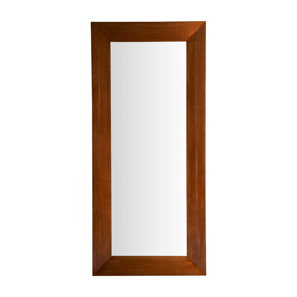 Art-Deco Spiegel aus honigfarbenem Tannenholz mit klassischem Design


