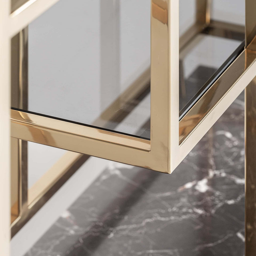 Grosses Regal in Gold kombiniert mit Glas im Art Deco Stil - Maison Oudh