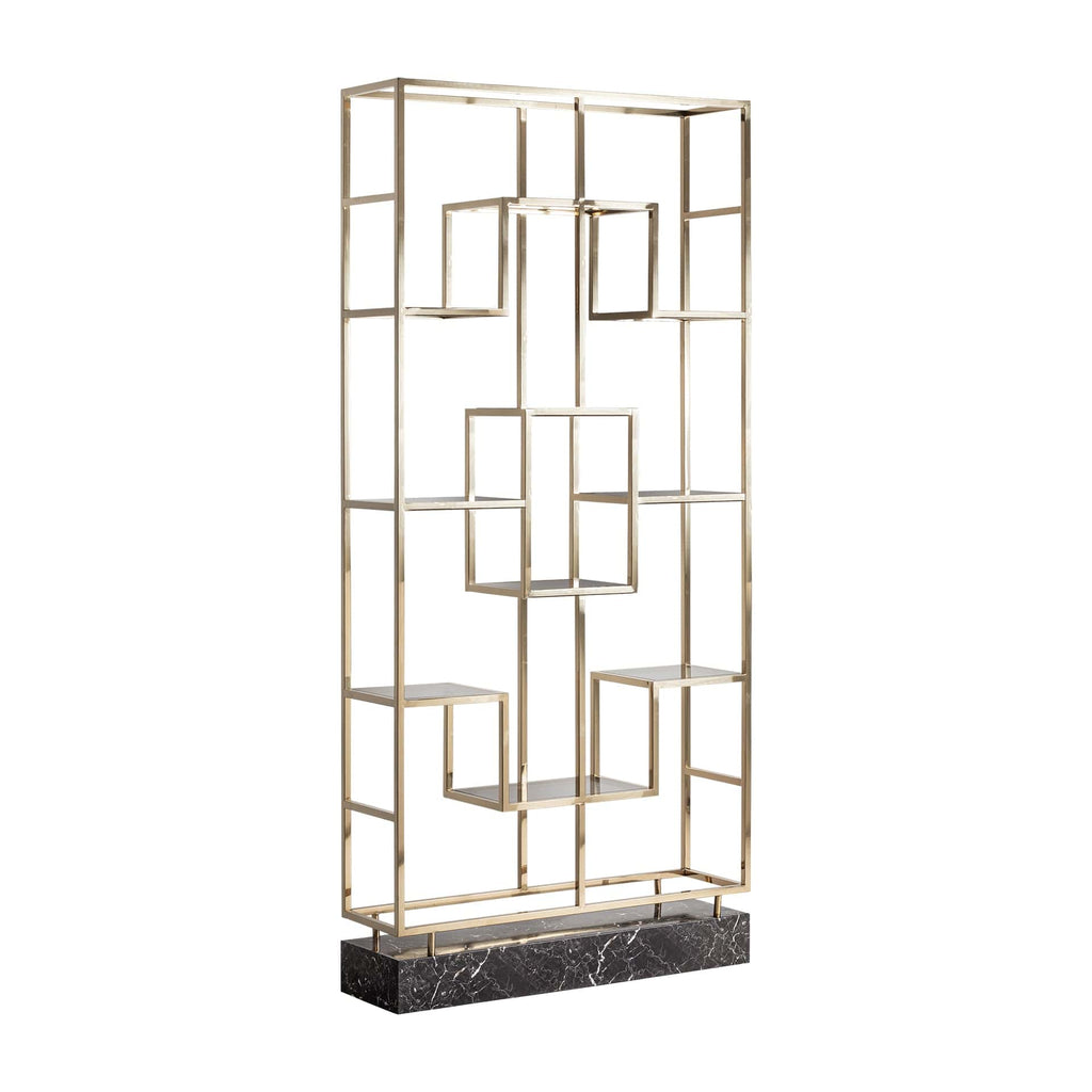 Grosses Regal in Gold kombiniert mit Glas im Art Deco Stil - Maison Oudh