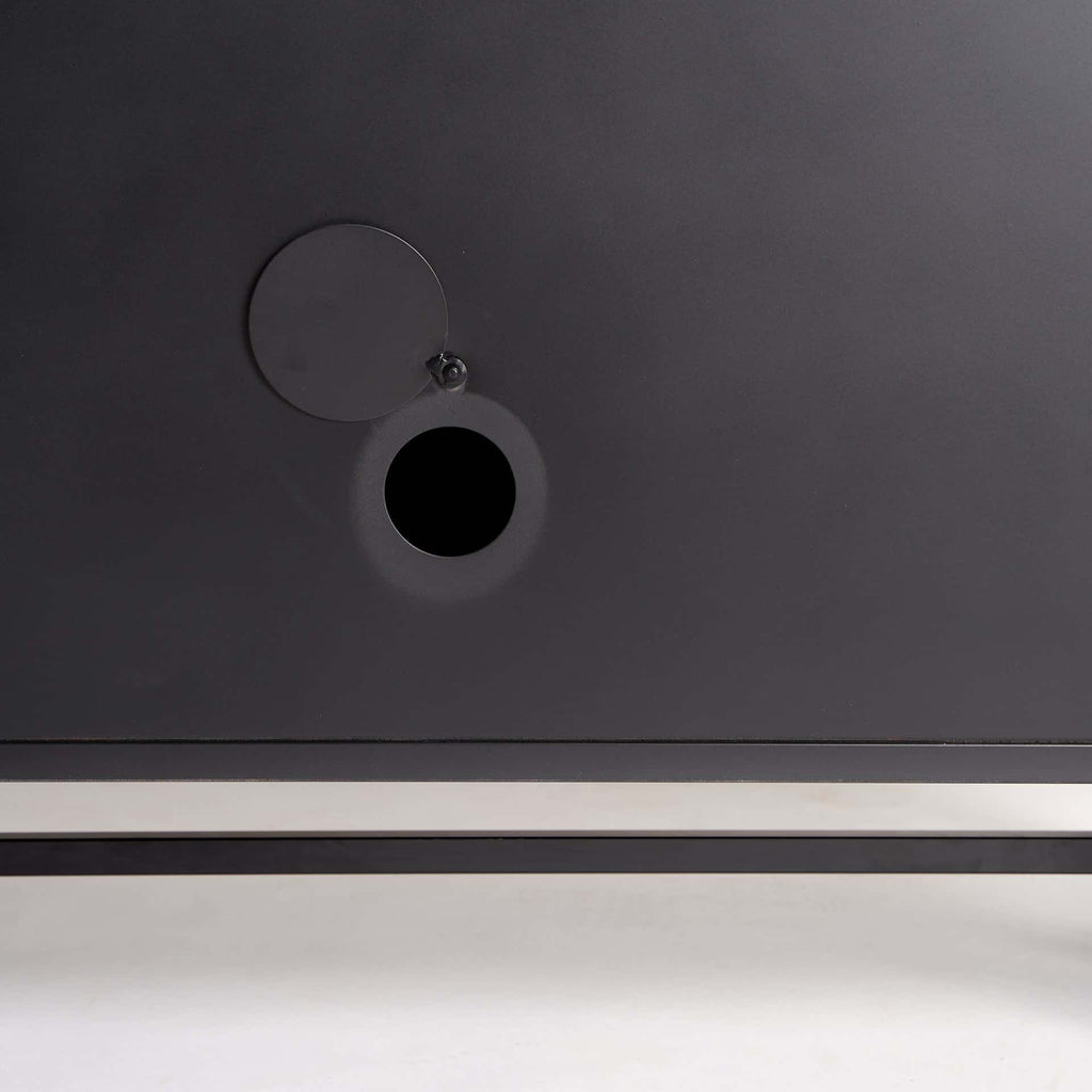 Grosses Sideboard aus Messing in Gold kombiniert mit Griffen aus Terrazzo - Maison Oudh