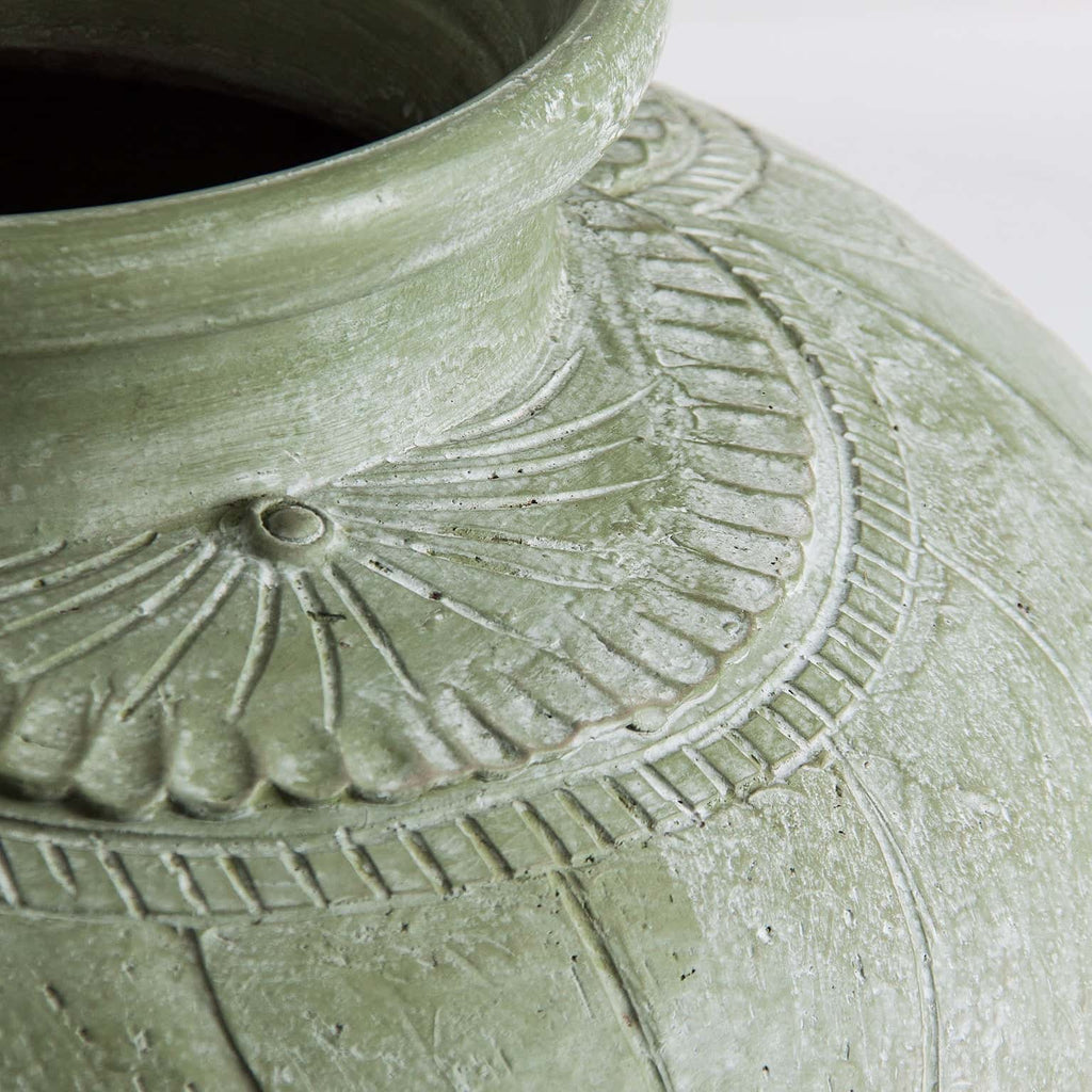 Grüne Amphore aus Terrakotta - Maison Oudh