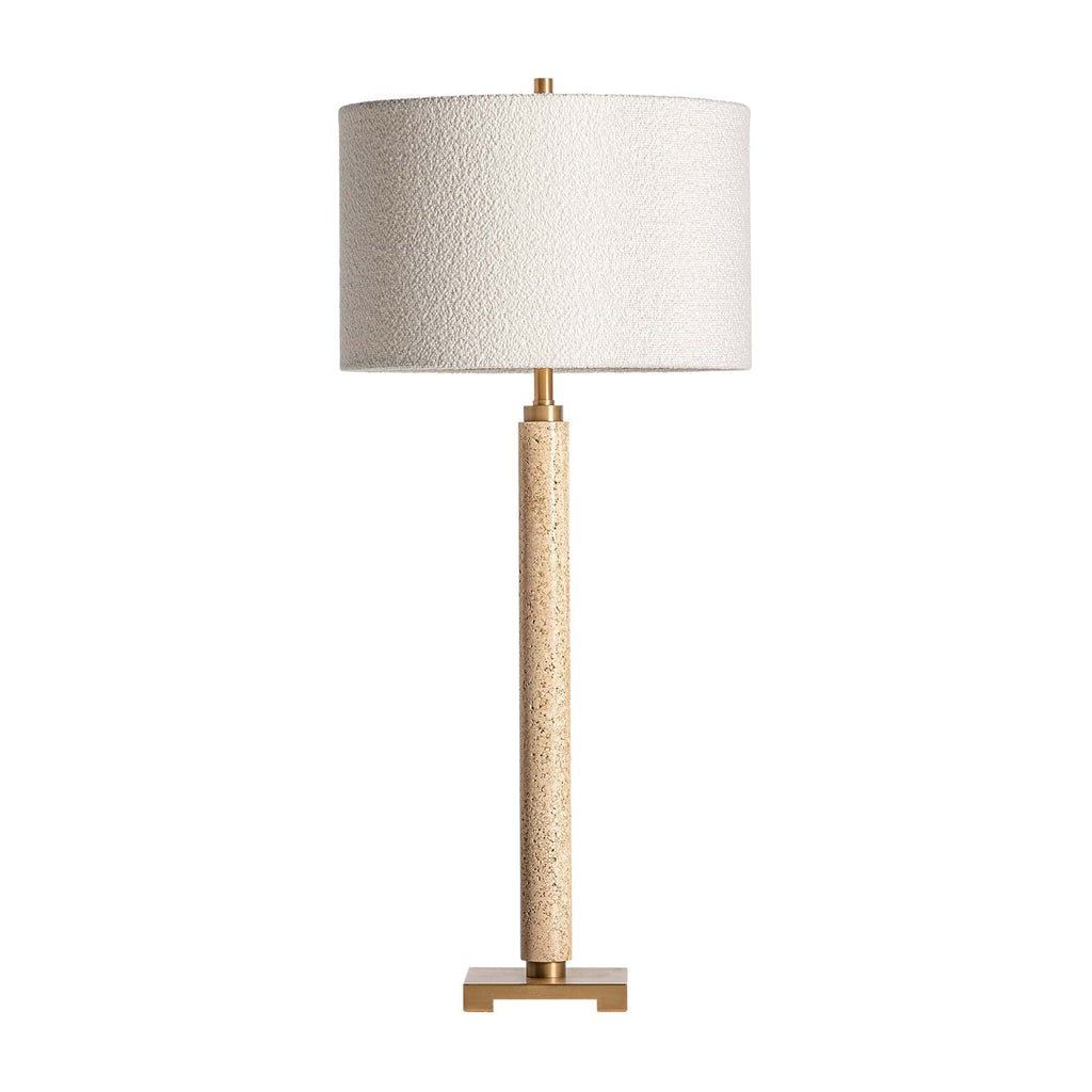 Handgefertigte Art Deco Tischlampe aus Marmor in Beige - Maison Oudh