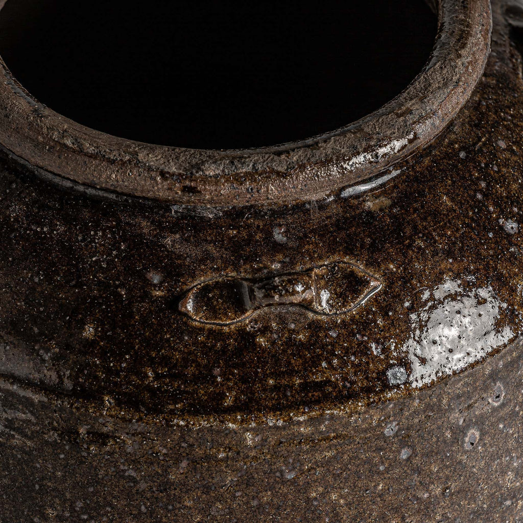 Handgefertigte braune Amphore aus Keramik -klein- - Maison Oudh