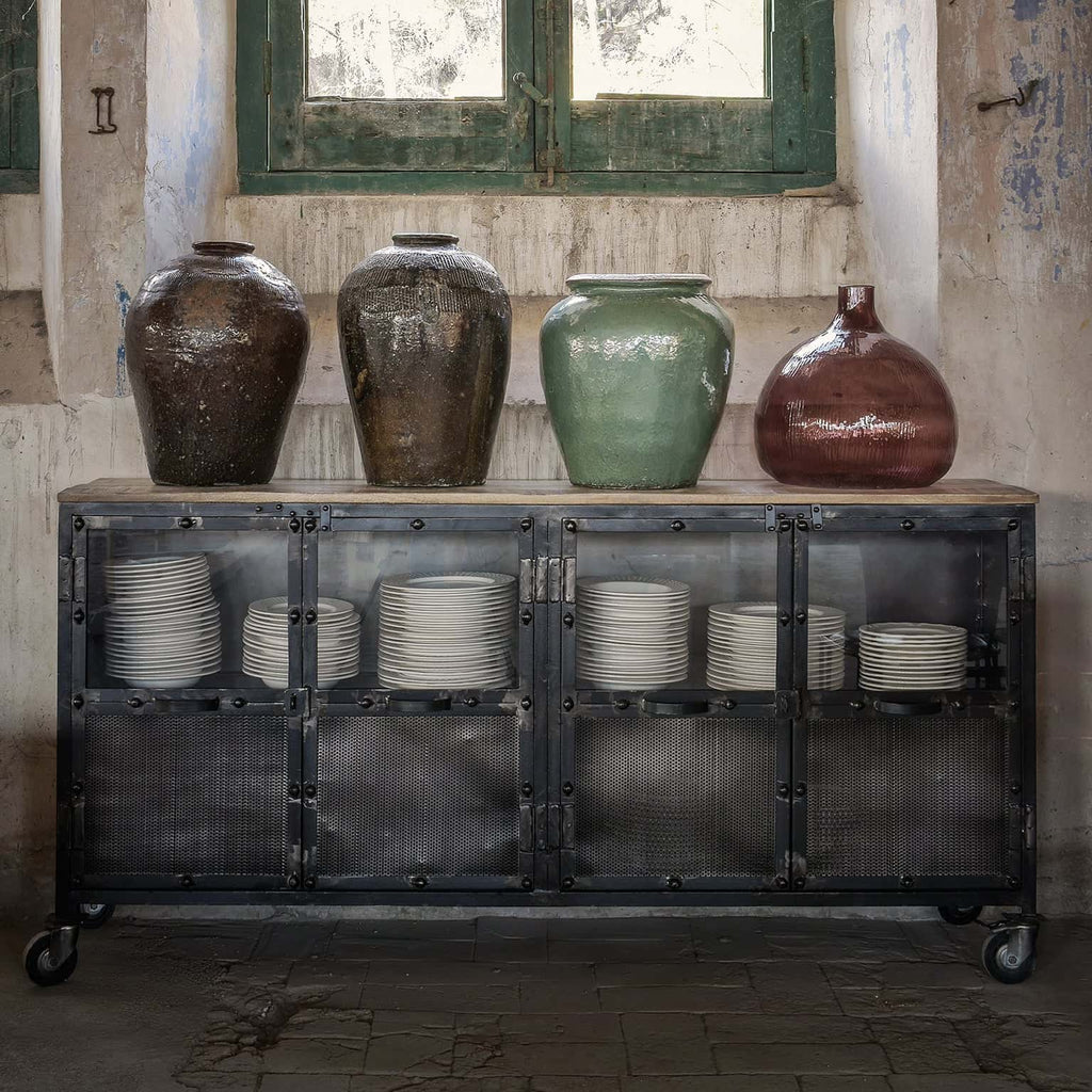 Handgefertigte Keramikvase in Grün - Maison Oudh