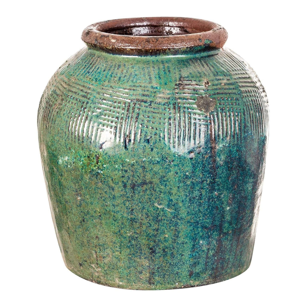 Handgefertigte Keramikvase in Grün - Maison Oudh
