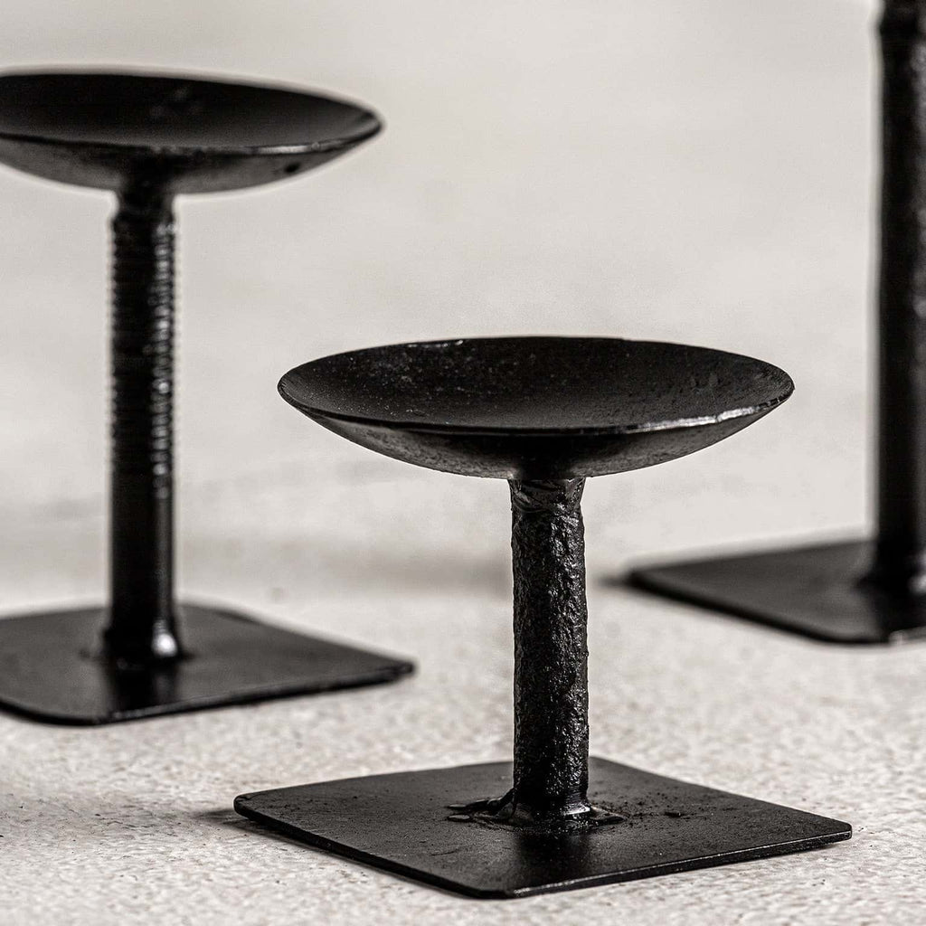 Handgefertigte Kerzenhalter in Schwarz im 3er Set - Maison Oudh