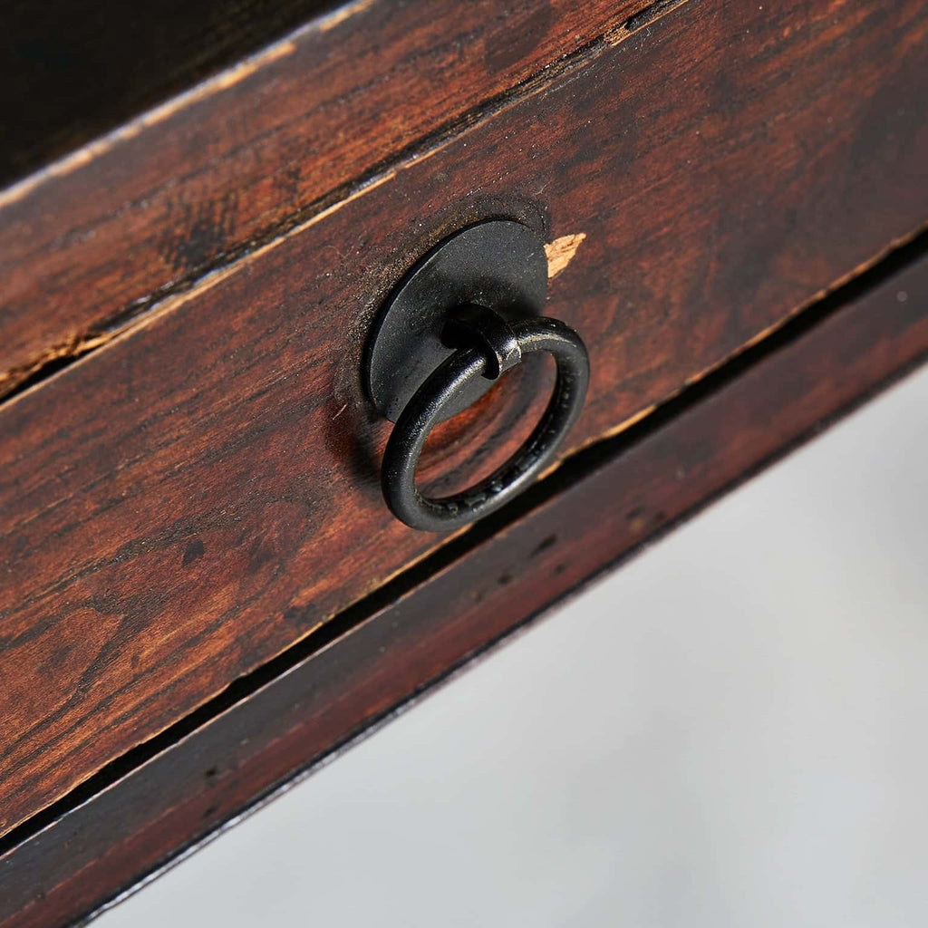 Handgefertigte Konsole aus Ulmenholz mit drei Schubladen - Maison Oudh