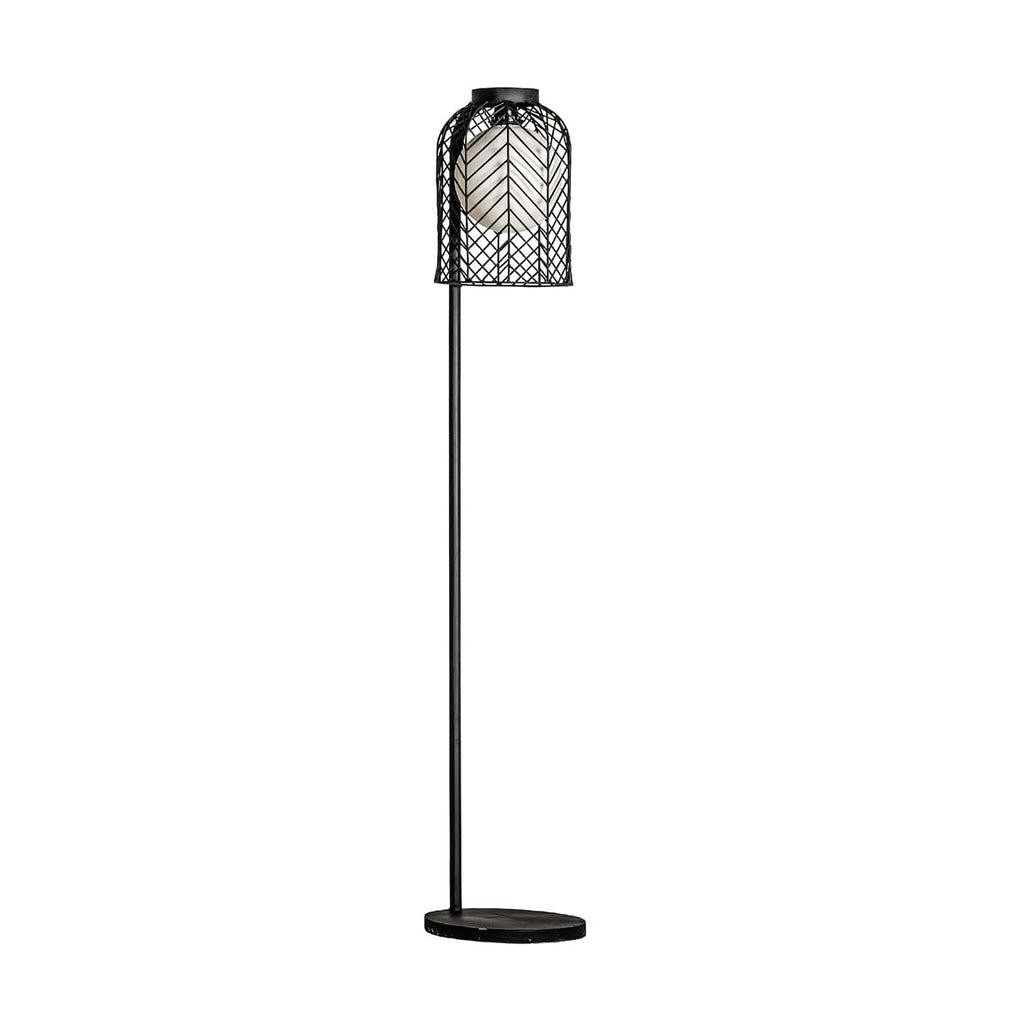 Handgefertigte schwarze Stehleuchte Plissè aus Metall designed by José Manuel Ferrero - Estudi{H}ac fame - Maison Oudh