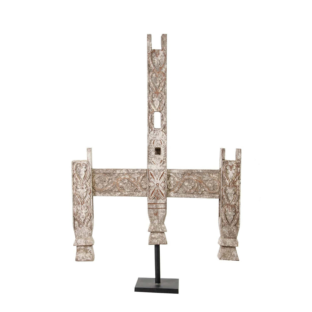 Handgefertigte Skulptur Unikat aus Teakholz und Eisen - Maison Oudh