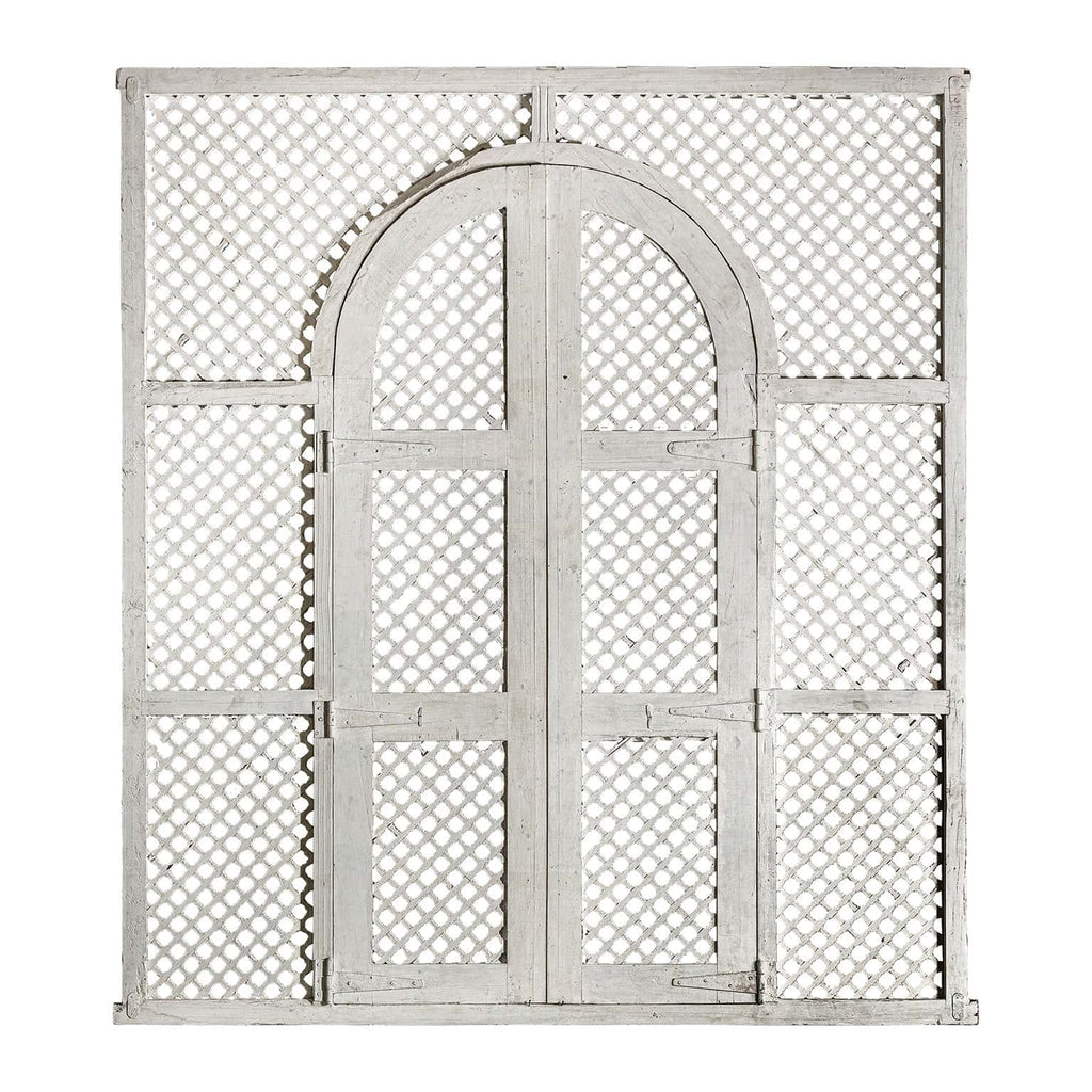 Handgefertigte Tür aus Teakholz im Provence Stil in Off White - Maison Oudh