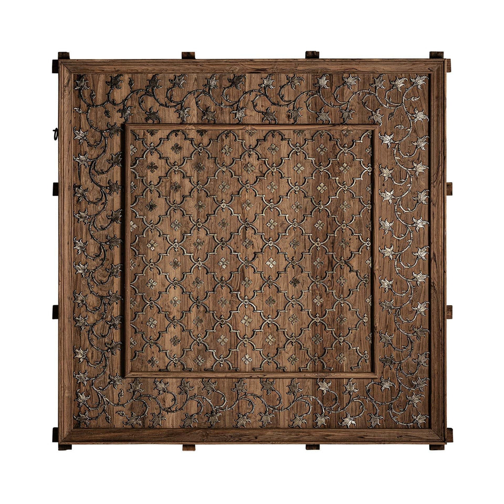 Handgefertigte Wandkunst Unikat aus Mangoholz verziert mit Ornamenten - Maison Oudh