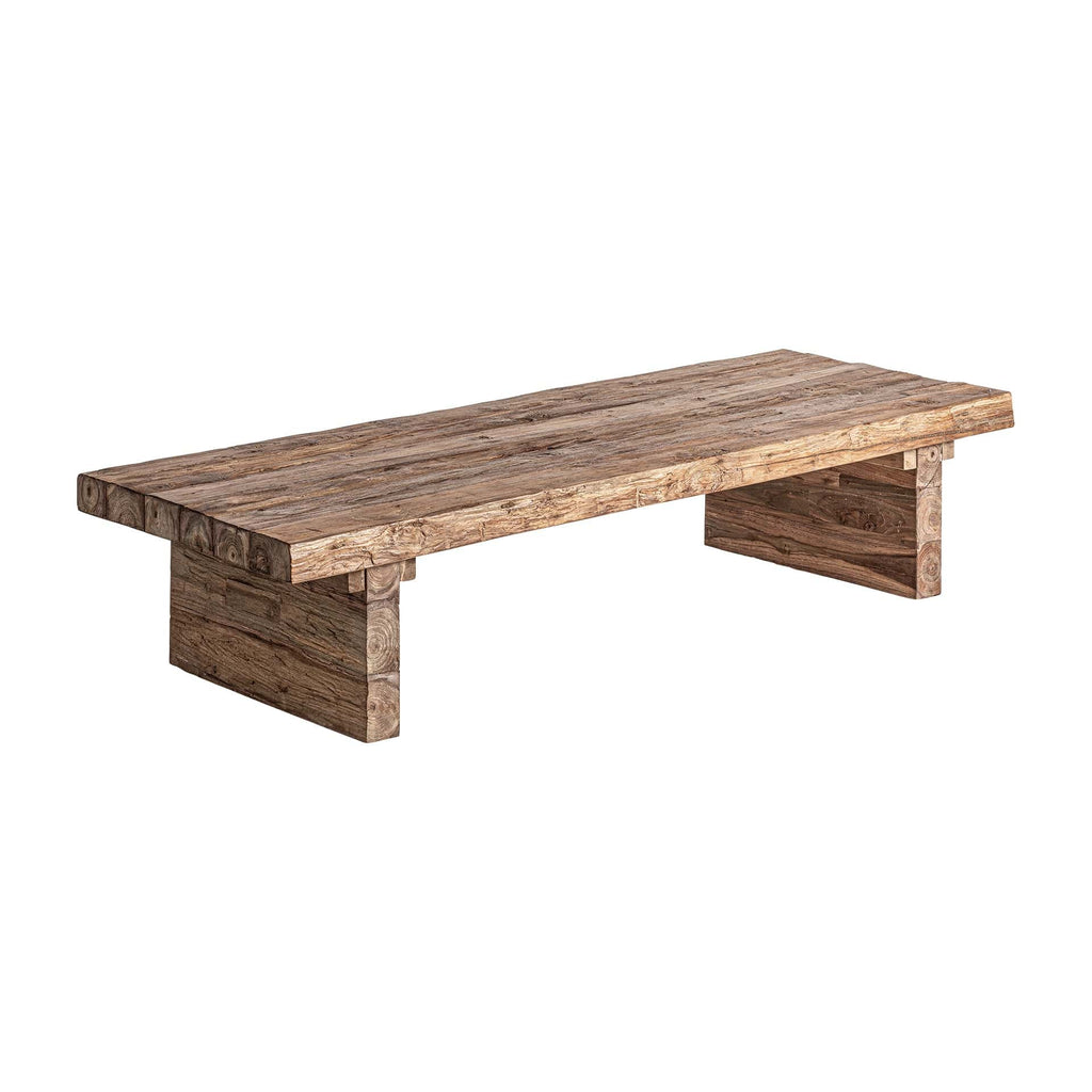 Handgefertigter Kolonialstil Couchtisch aus Recyceltem Teakholz - Maison Oudh