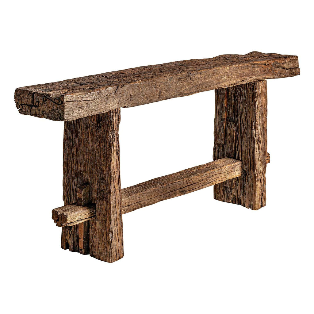 Handgefertigter Konsolentisch im Ethno-Look: Ein Unikat aus recyceltem Mangoholz - Maison Oudh