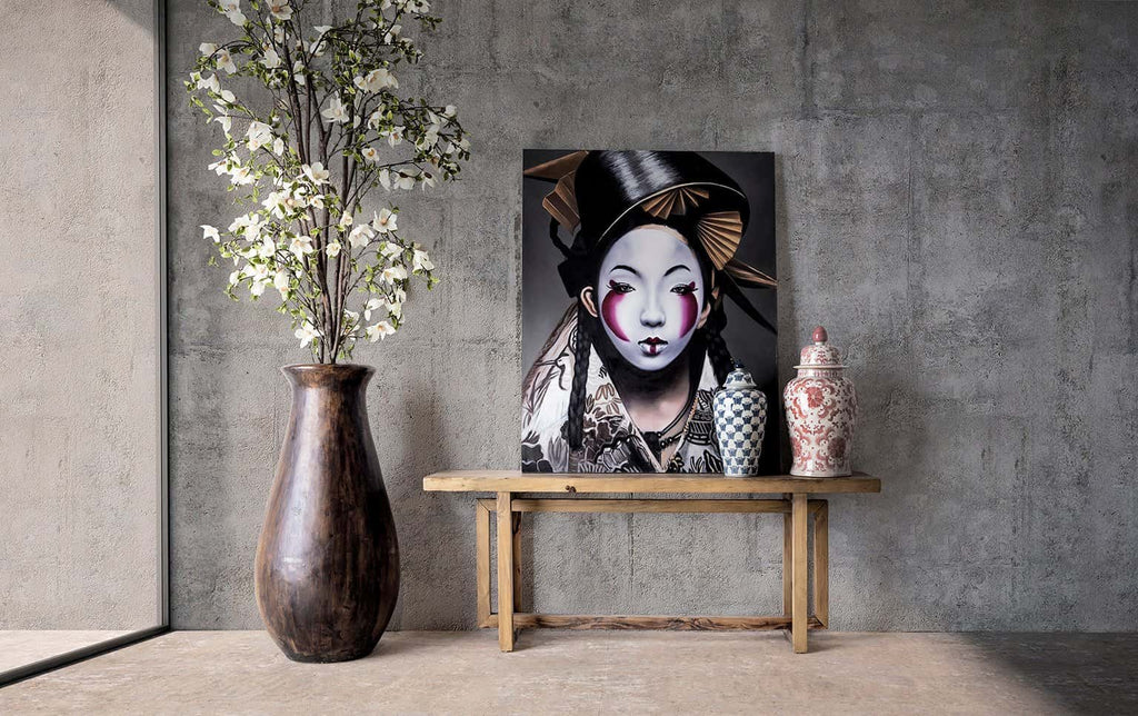 Handgefertigtes Leinwandbild Asian Woman - Maison Oudh
