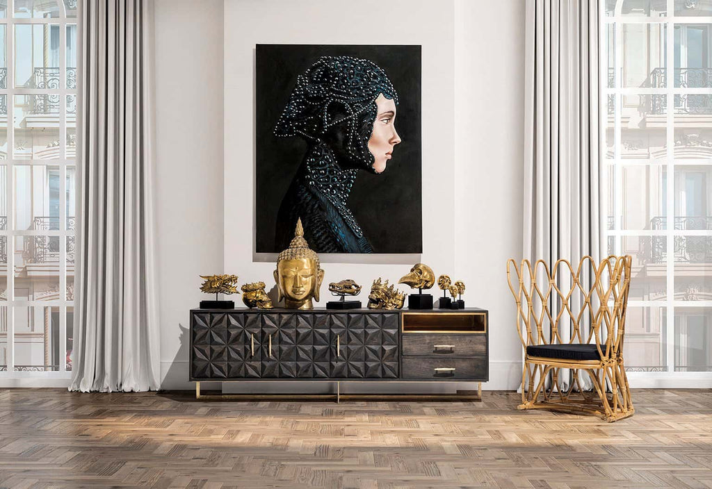 Handgefertigtes Leinwandbild Darkness - Maison Oudh