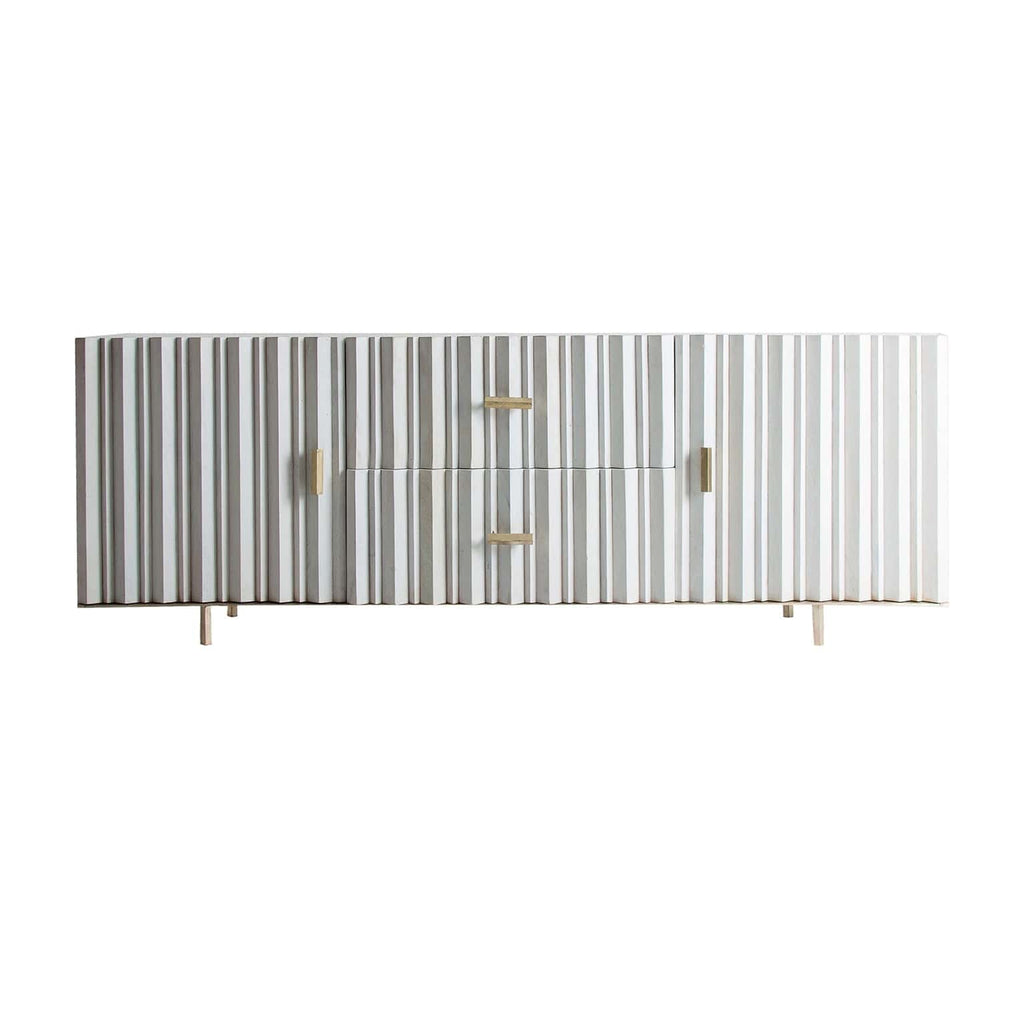 Handgefertigtes Sideboard aus Mangoholz mit Gold