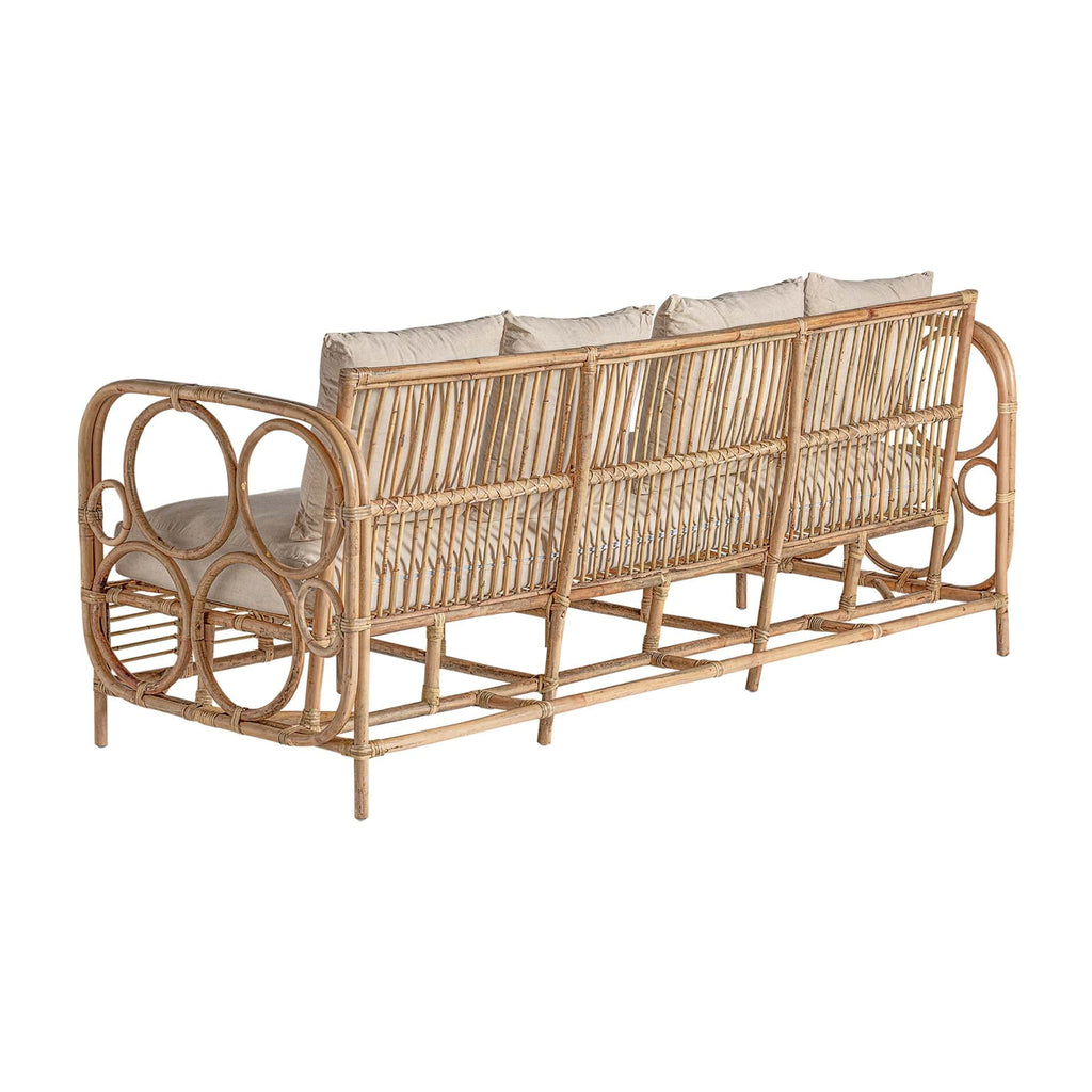Handgefertigtes Sofa aus Rattan inklusive Kissen - Maison Oudh