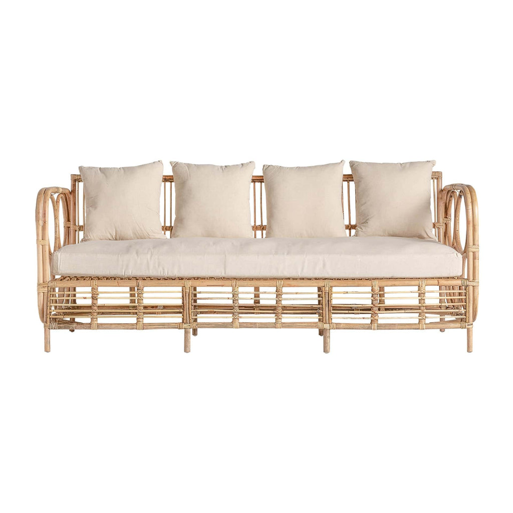 Handgefertigtes Sofa aus Rattan inklusive Kissen - Maison Oudh