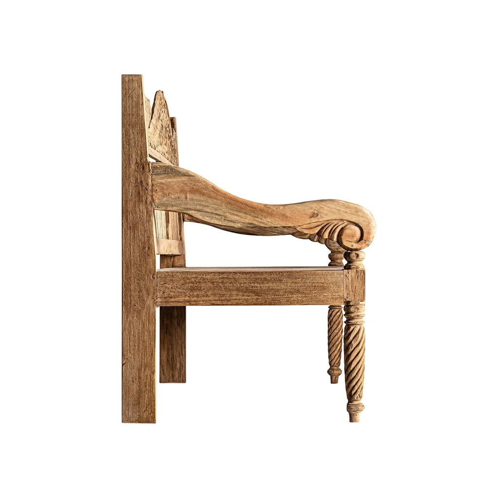 Handgefertigtes Sofa aus Teakholz mit Schnitzereien - Maison Oudh